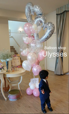 土浦市の披露会場へお届け　受付バルーン　つくば市のバルーンショップユリシス　ウェディング　バルーン電報　バルーンアート　風船販売