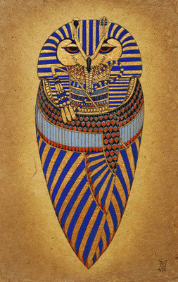 pharaoh　　2016　300×200　樹脂版ドライポイント、手彩色　●
