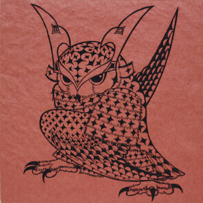 owl warrior -BATTOU- (akane)　　2017　120×120　エッチング　ed.5
