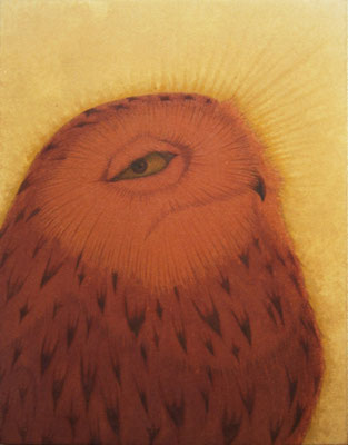 dimly　　2013　F0　土佐麻紙、植物染料、土絵具、墨　●