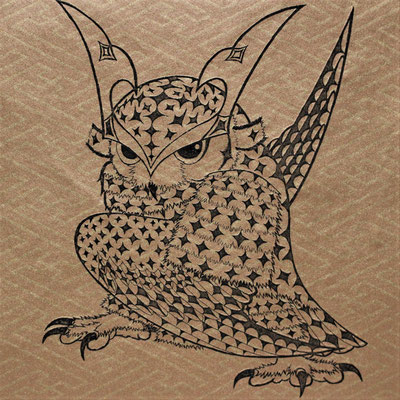 owl warrior -BATTOU- (sayagata)　　2017　120×120　エッチング　●