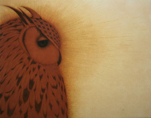 melancholy　　2013　F6　土佐麻紙、植物染料、土絵具、墨　●