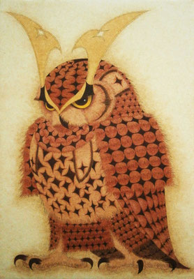 owi warrior -SYOGUN-　　2014　SM　土佐麻紙、植物染料、顔料　●