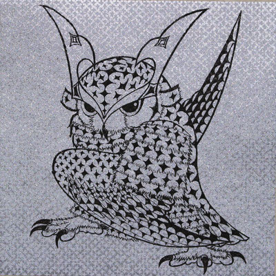 owl warrior -BATTOU- (kiraboshi)　　2019　120×120　エッチング　●