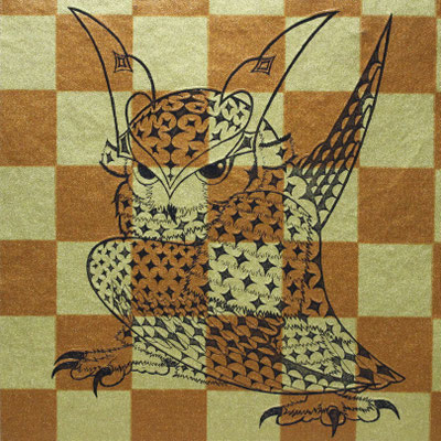 owl warrior -BATTOU- (ichimatsu)　　2017　120×120　エッチング　●