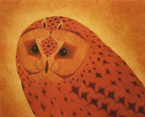 sweet　　2013　F3　土佐麻紙、植物染料、土絵具、墨　●