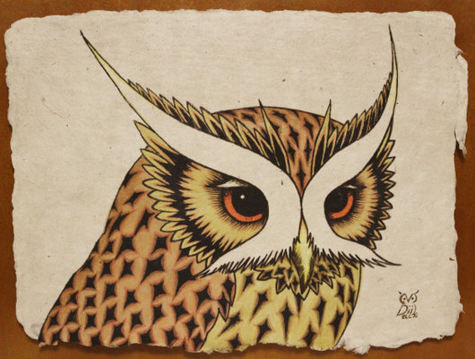 X face (brown)　　2016　200×160　樹脂版ドライポイント、手彩色　●