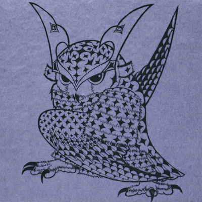 owl warrior -BATTOU- (sumire)　　2017　120×120　エッチング　ed.5