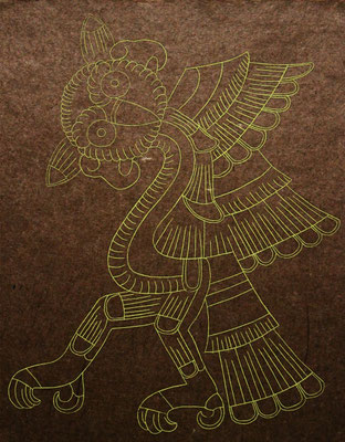 mayan owl　　2015　320×250　樹脂版エングレーヴィング