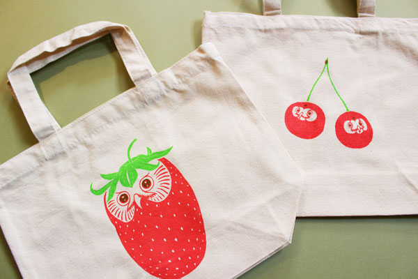 owl berry Mini Tote Bag  &  さくらんぼんぼんMini Tote Bag