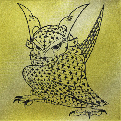 owl warrior -BATTOU- (kogane2)　　2017　120×120　エッチング　●
