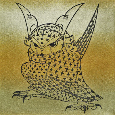 owl warrior -BATTOU- (kogane1)　　2017　120×120　エッチング　●