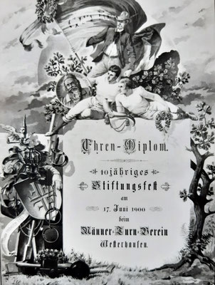 10 jähriges Stiftungsfest des Männer-Turn-Verein im Juni 1900