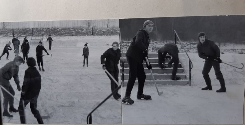 Eishockey auch mit Krickstock auf dem Badesee