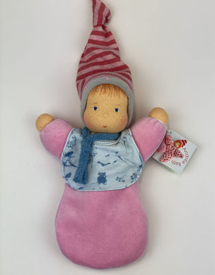 Einschlafhilfe in Rosa und Blau aus Bio-Stoff
