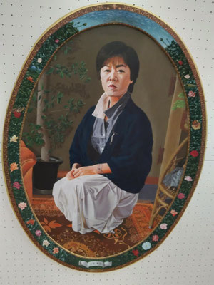オリジナル楕円形の板絵５０号サイズ