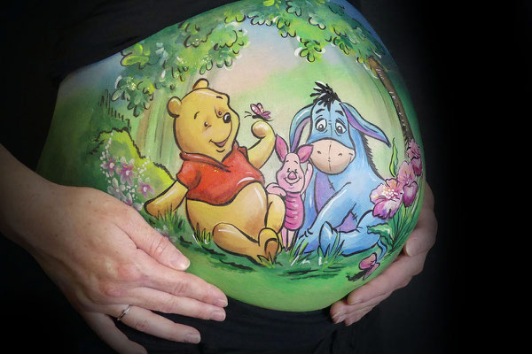 Bellypaint met Winnie de Poeh en vriendjes