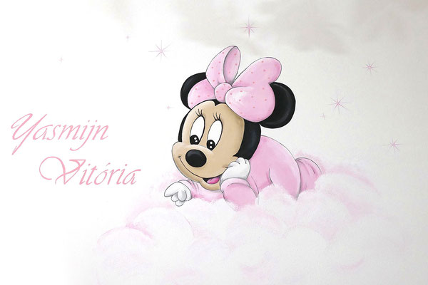 Meisjeskamer beschilderd met Minnie Mouse