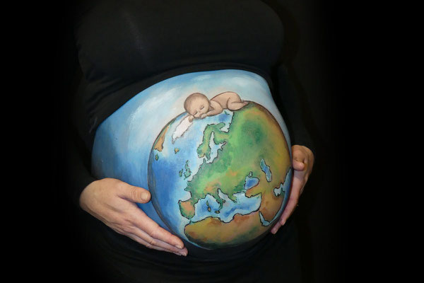 Welkom op de wereld lieve baby -bellypaint