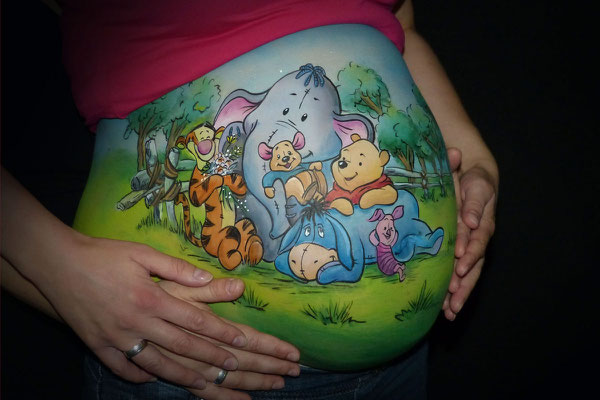 Bellypaint met Winnie de Poeh en vriendjes