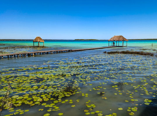 Am Ecoparque Bacalar, an der Lagune der sieben Farben