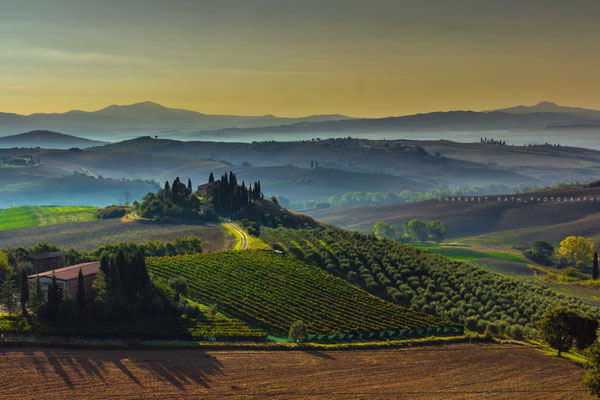 Das wohl am häufigsten fotografierte Landgut der Toskana - das Belvedere bei San Quirico