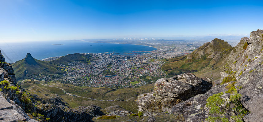 Blick vom Tafelberg auf Cape Town