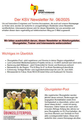 KSV RD-ECK Newsletter Nr. 06/2025