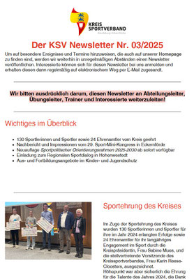 KSV RD-ECK Newsletter Nr. 03/2025