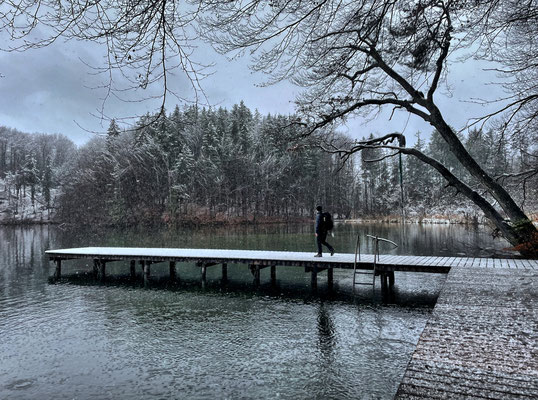 Steg am Badeplatz Langbürgner See