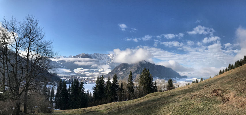 Der erste freie Blick auf das Kaisergebirge
