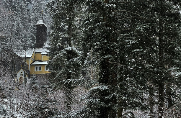 Maria Klobenstein im Schneegestöber