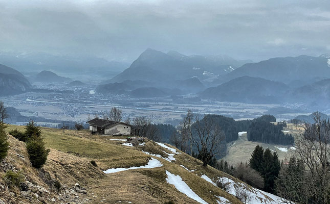 Blick zurück beim Aufstieg zum Staudinger Kreuz