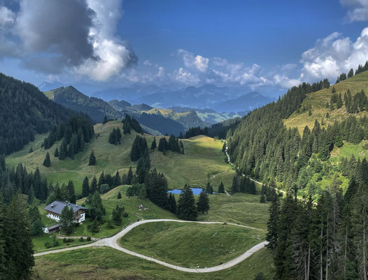 Blick vom Breitenstein-Aufstieg zur Priener Hütte