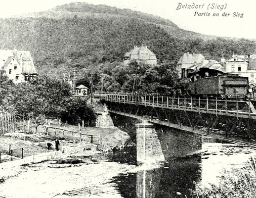 Betzdorf 1910: Lok P4.2 auf Siegbrücke