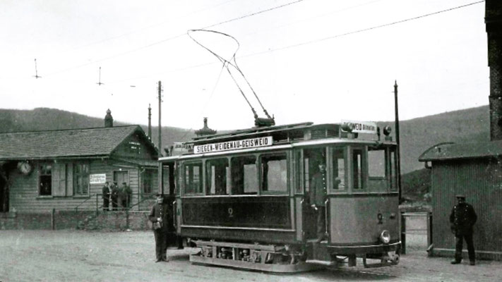 1905: Wagen 2 an der Endstelle Siegen Eintracht