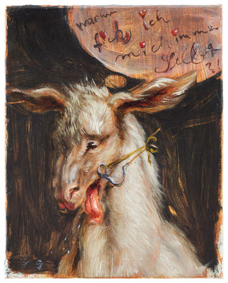Ernie Luley Superstar, Warum...?, Oil on canvas, 30 x 24 cm