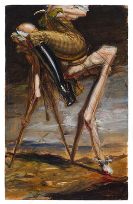 Ernie Luley Superstar, Kopfloses Maedchen, Oil on canvas, 75 x 47 cm