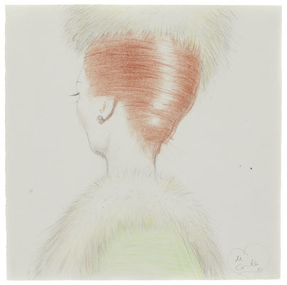 Ernie Luley Superstar, Red and Green, Pencil, colour pencil on paper | 25 x 25 cm