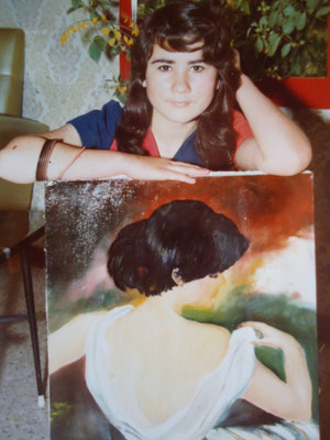 Anif Larom (Fina) con su primera obra. 12 años