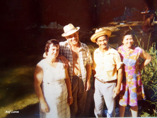 Los consuegros. Francisco, Eusebia, Pablo y Natividad. 1975