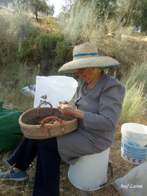 Pelando almendras en Los Lamaeros. La Solana.La Nati era de esas mujeres que dejan huella. Valiente donde las haya, no le temía al trabajo ni a las adversidades. Siempre dispuesta a tender la mano, su generosidad no conocía límites. Honesta hasta la médul