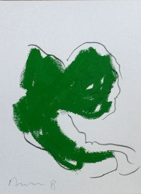 "O.T.", A4, Graphit auf Ölkreide auf Papier, 2018 