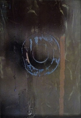 "Abort", 100x70cm, Lack, Öl, Bitumen auf Leinwand, 2015
