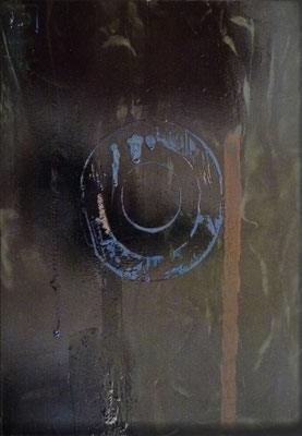 "Abort", 100x70cm, Lack, Öl, Bitumen auf Leinwand, 2015