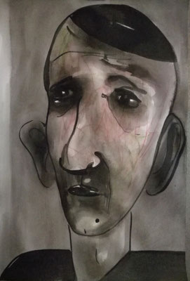 "so many me in me", 27 Teile je. 78x53cm, Chinatusche, Buntstifte, auf Bütten (Handgeschöpft) 2020