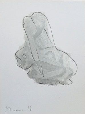 "O.T.", A4, Graphit auf Ölkreide auf Papier, 2018 