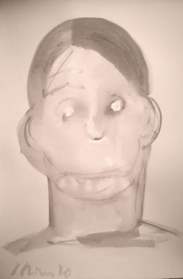 "so many me in me", 27 Teile je. 78x53cm, Chinatusche, Buntstifte, auf Bütten (Handgeschöpft) 2020