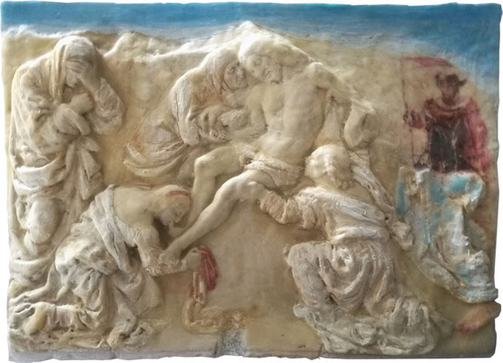 "VerrocchioSturm", 43x29cm, Öl, Wachs auf Gips, 2009