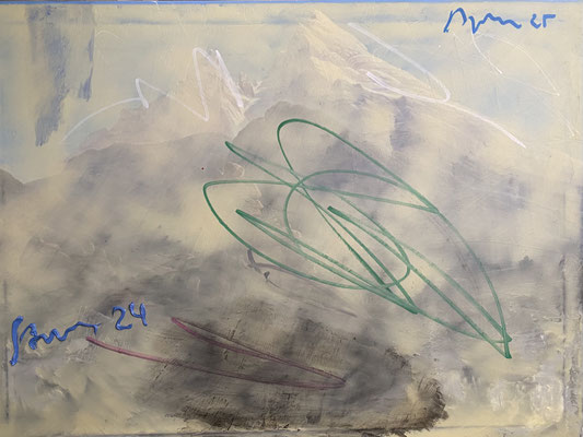 C.D.FriedrichSturm(Part2/reloaded) 80 x 60 cm, Malbutter und Öl auf Inkjet-Leinwand, 2024-2025